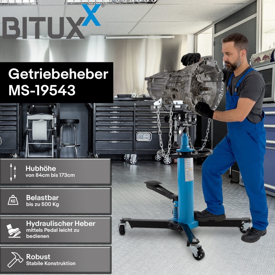 Hydraulický zvedák převodovky / motoru s plošinou, do 500 kg, BITUXX MS19543